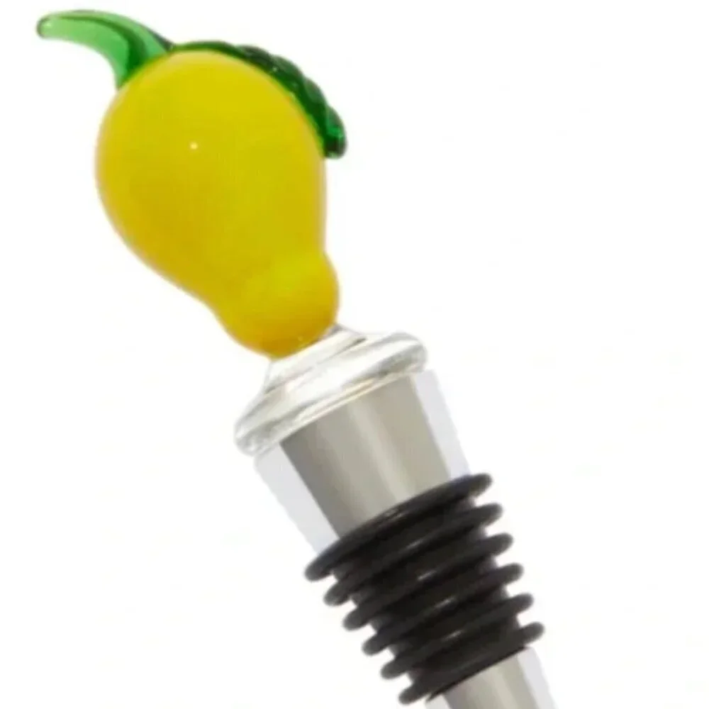 NEW IN BOX sandralexandra Bottle Stoppers Glassblown | Lemon & Chili | Set of 2